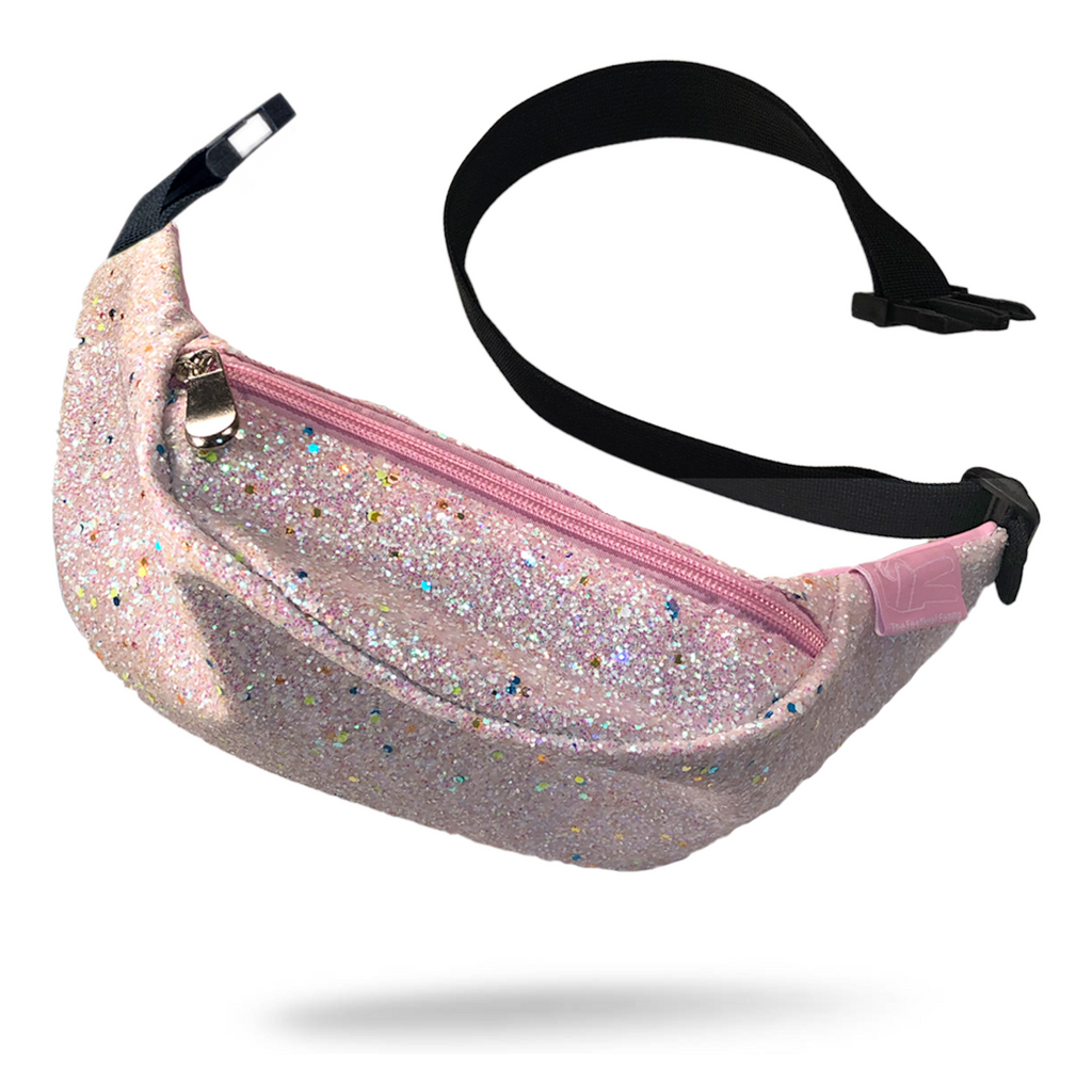 Glitter And Glow In The Dark Fanny Pack In Radiant Rose